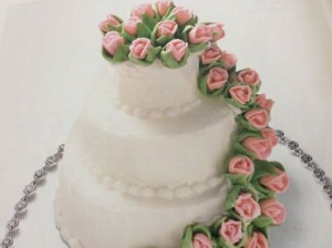 cake with rose stairs